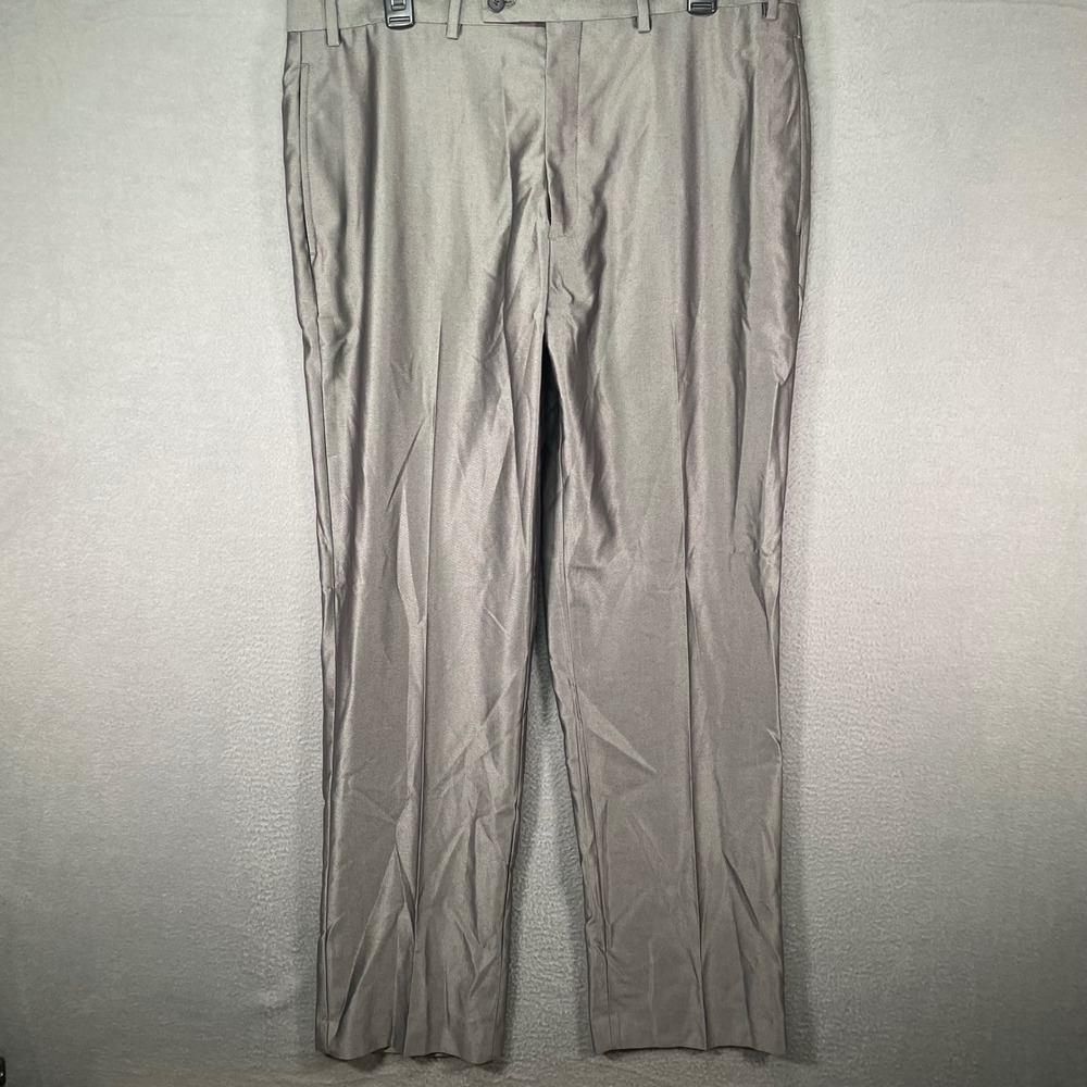 Claiborne‎ Men's 36x32 Gray Dress Pants Flat Front Business Casual Slacks